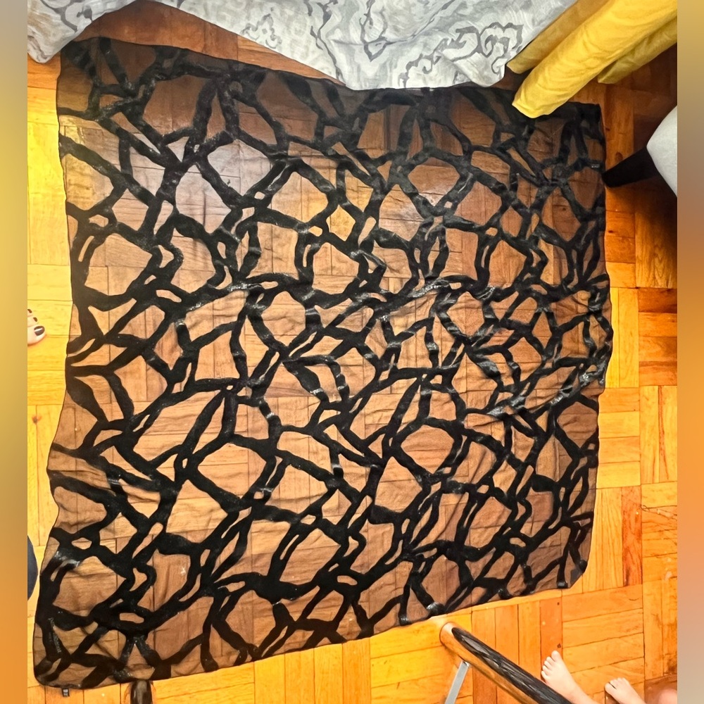 Paco Rabanne black square scarf/wrap 45x45 inch